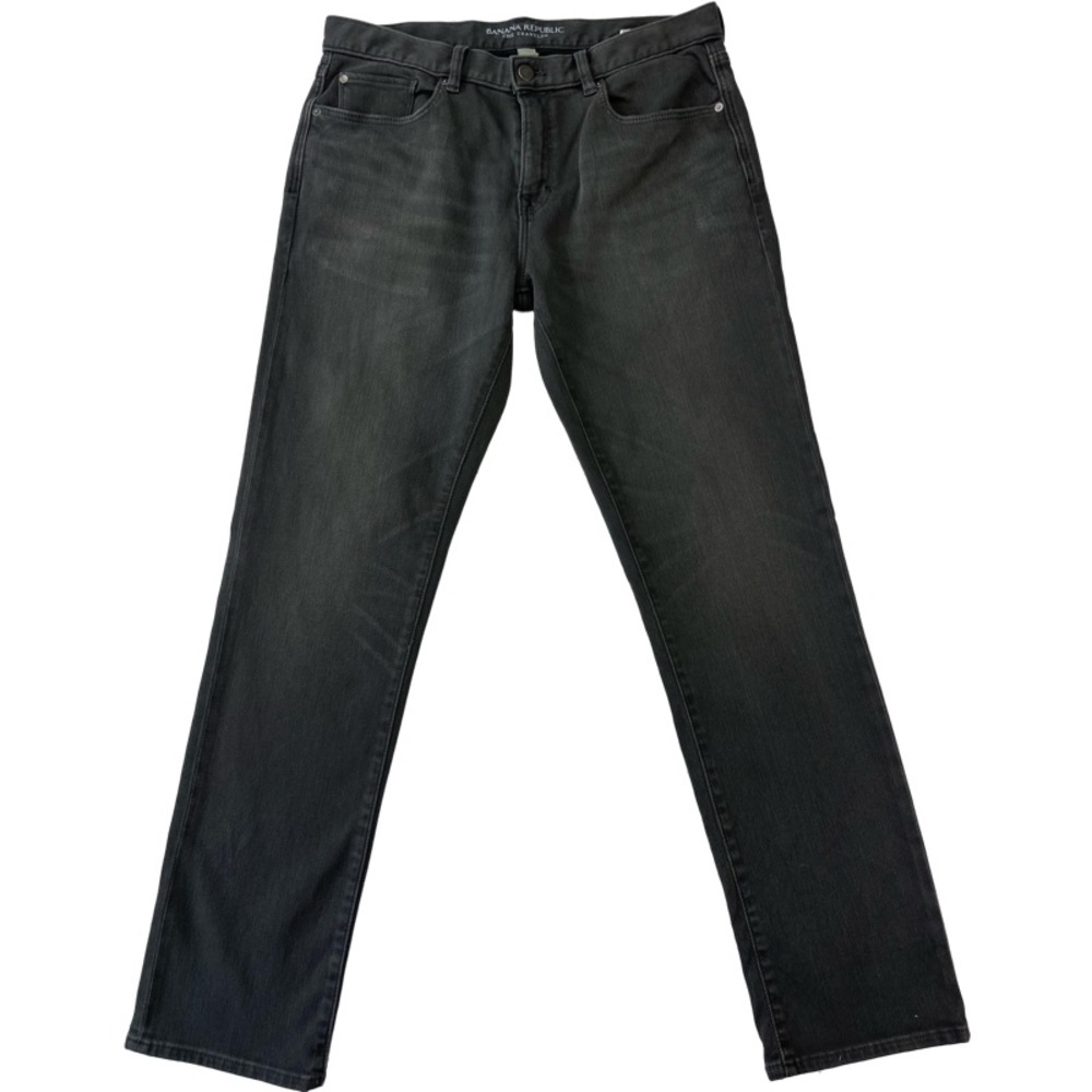 ✅ Banana Republic mens the traveler jeans gray color size 33 x 32 slim